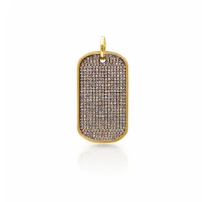 14KT Yellow Gold Champagne Diamond Luxe Nicolai Dog Tag Charm