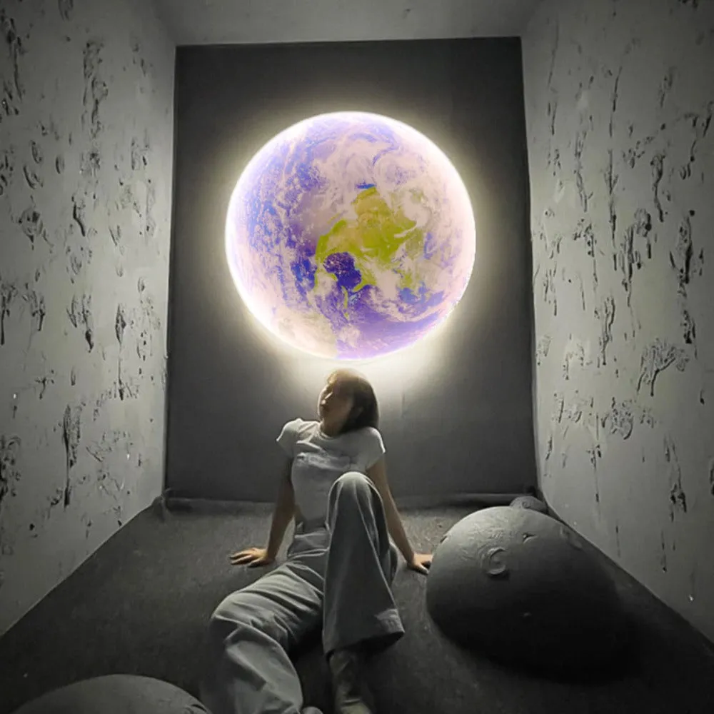 3D LED Moon or Earth Ceiling Wall Lamp | 24CM-80CM