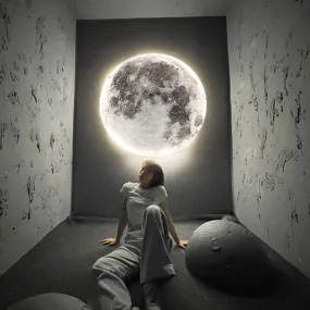 3D LED Moon or Earth Ceiling Wall Lamp | 24CM-80CM