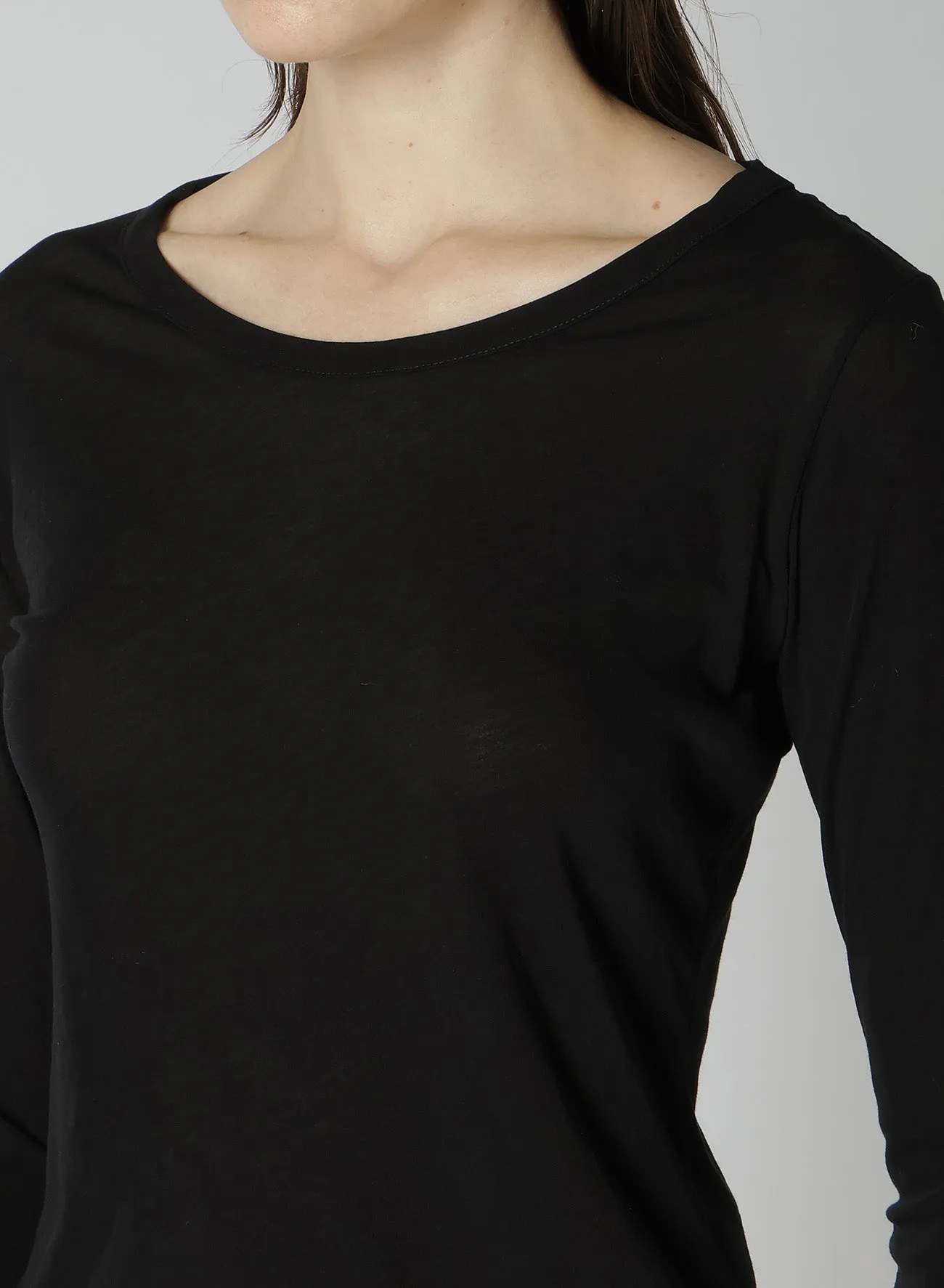 80/-HIGH GAUGE SINGLE JERSEY ROUND NECK LONG SLV T