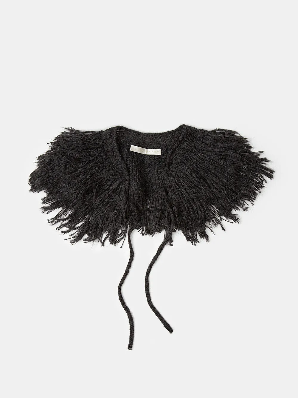 Alpaca Fringe Collar Charcoal