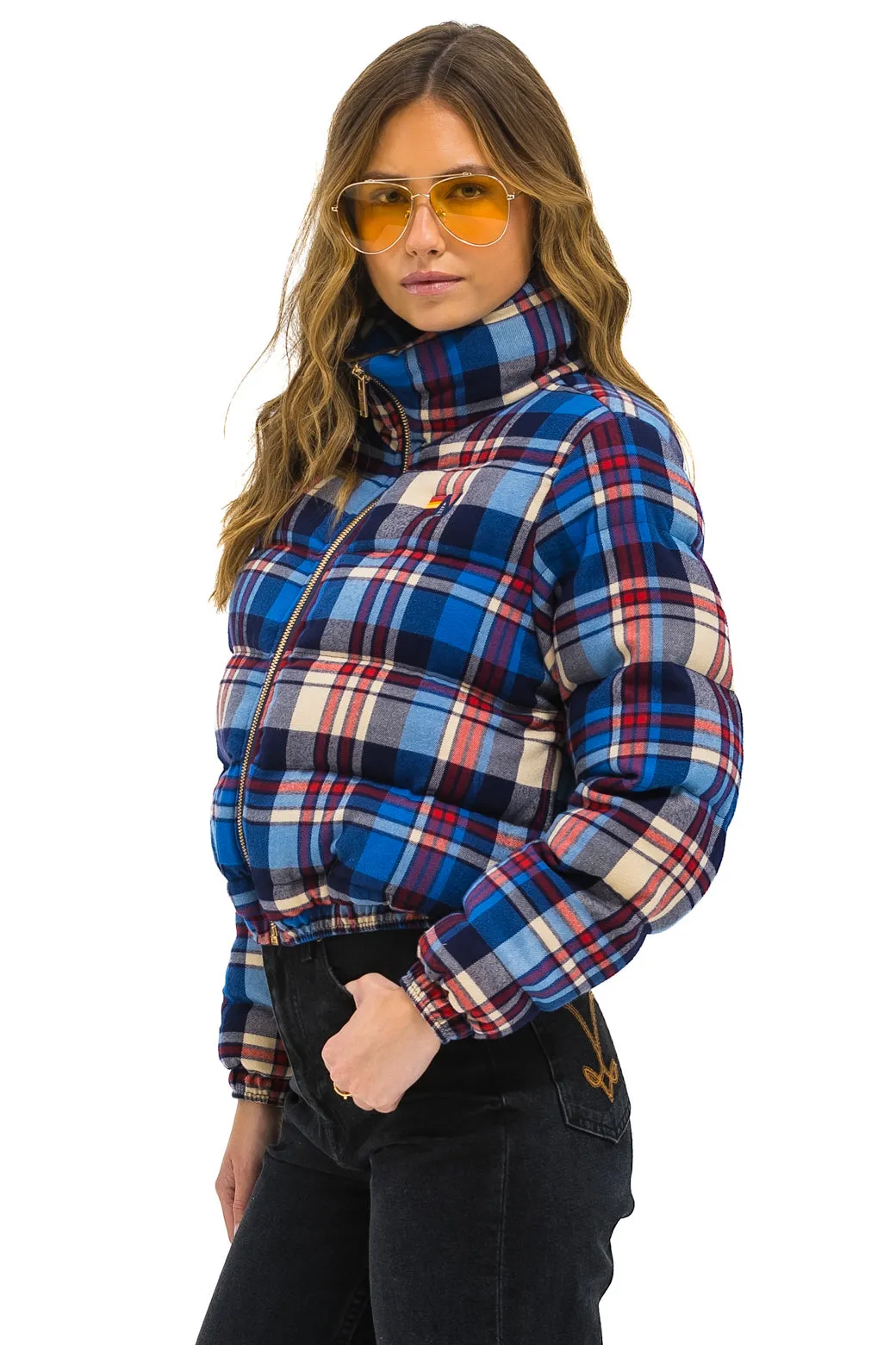 APRES PLAID PUFFER JACKET - PATRIOT PLAID