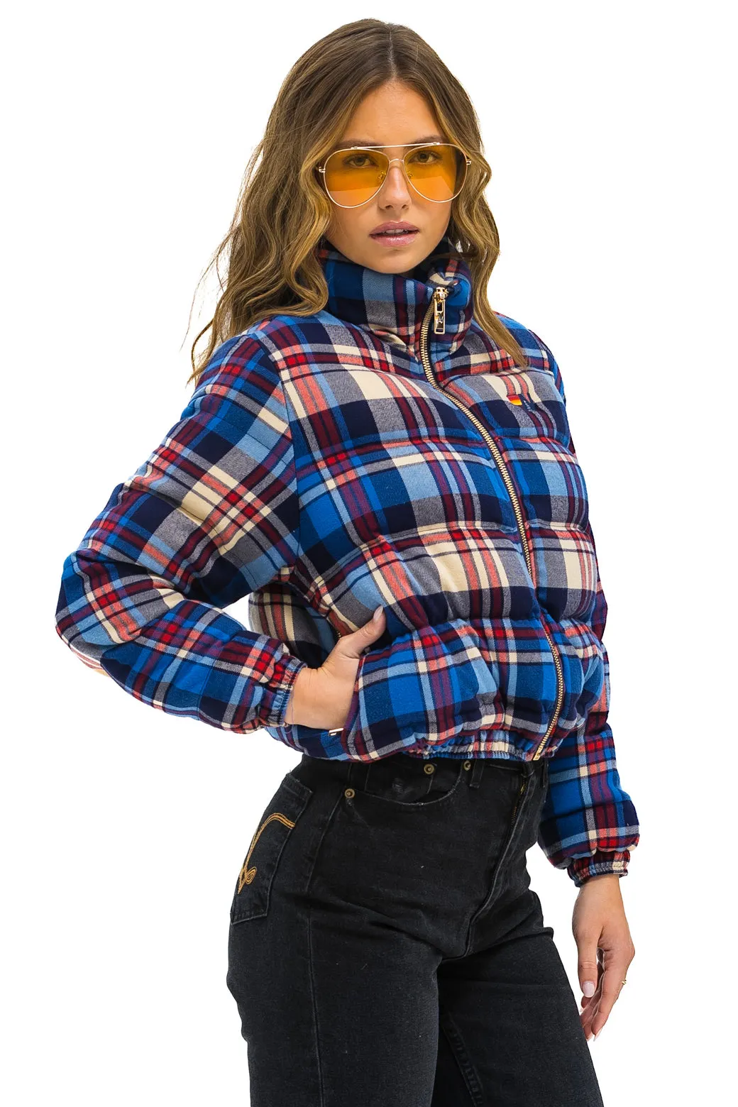 APRES PLAID PUFFER JACKET - PATRIOT PLAID