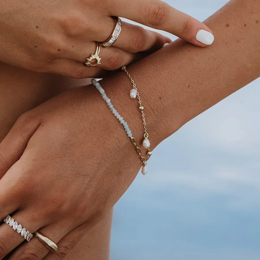 Aquamarine Seafoam Gold Bracelet