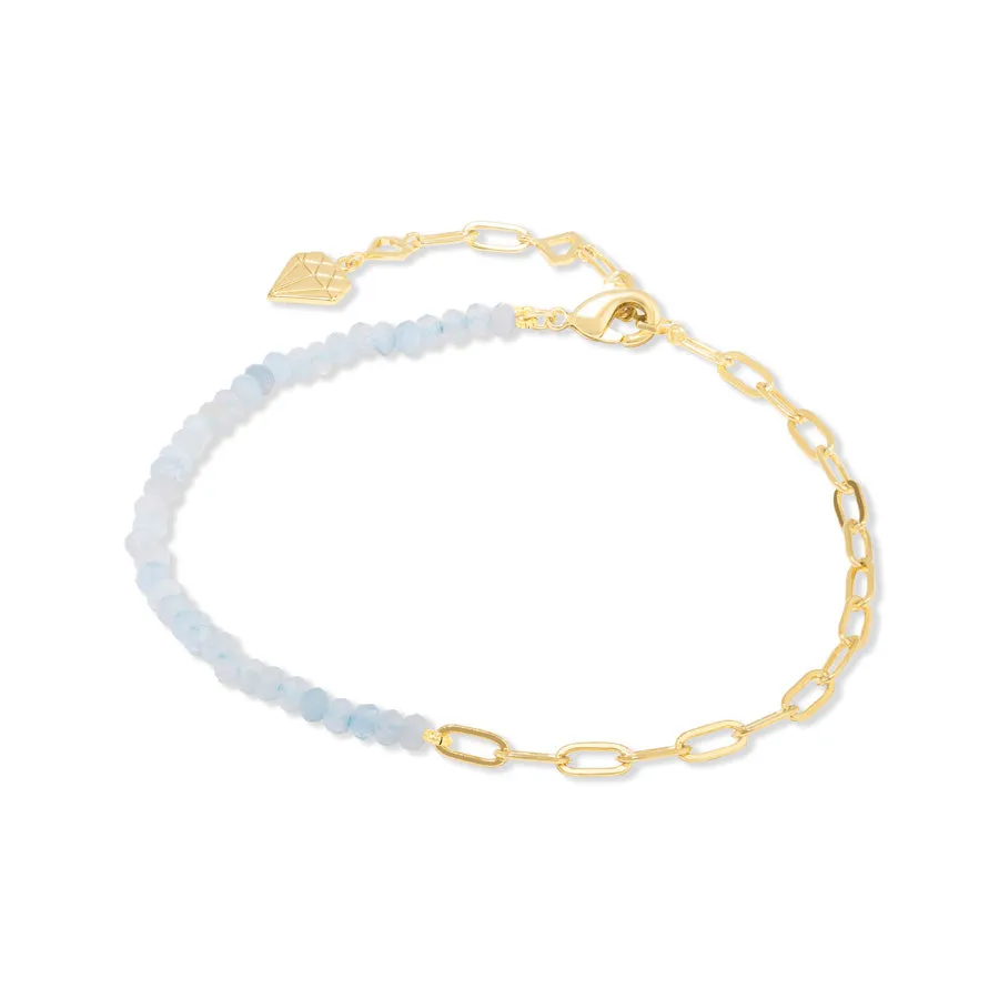 Aquamarine Seafoam Gold Bracelet