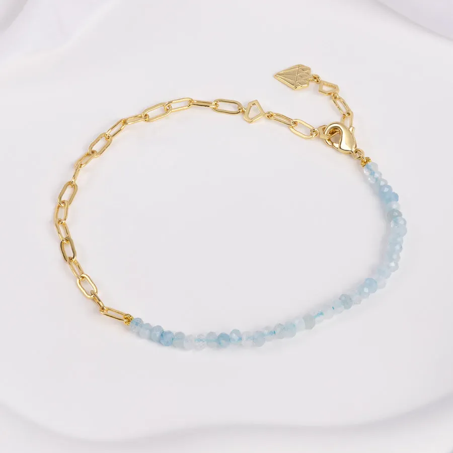 Aquamarine Seafoam Gold Bracelet