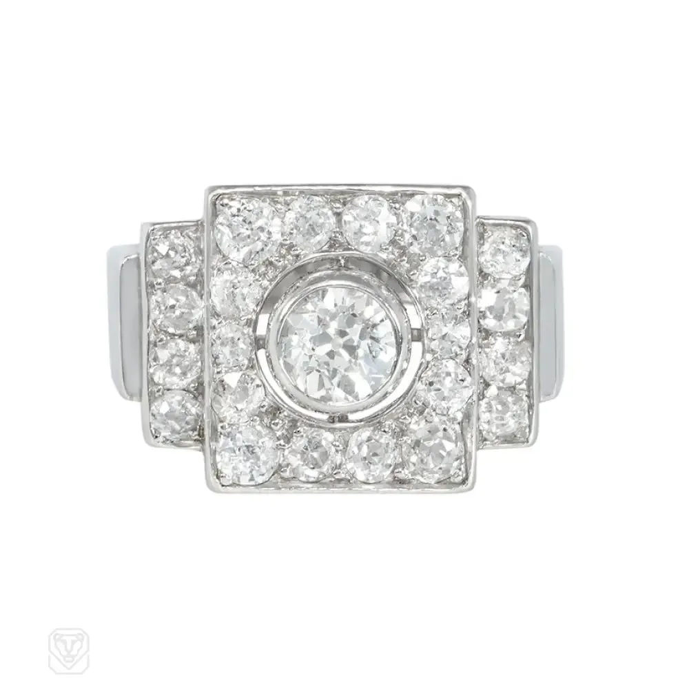 Art Deco geometric diamond ring, Boivin