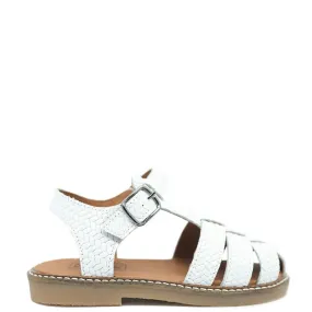 Atlanta Mocassin White Braided Gladiator Sandal