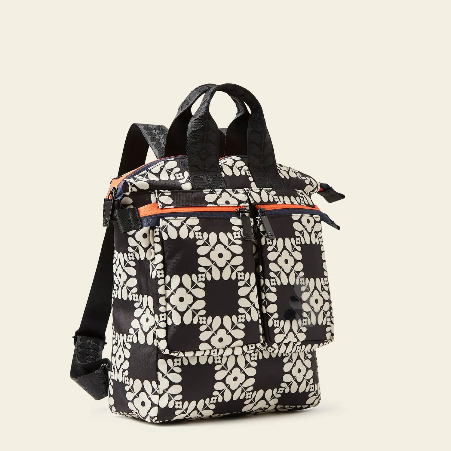 Axis Medium Backpack - Lattice Flower Tile Onyx