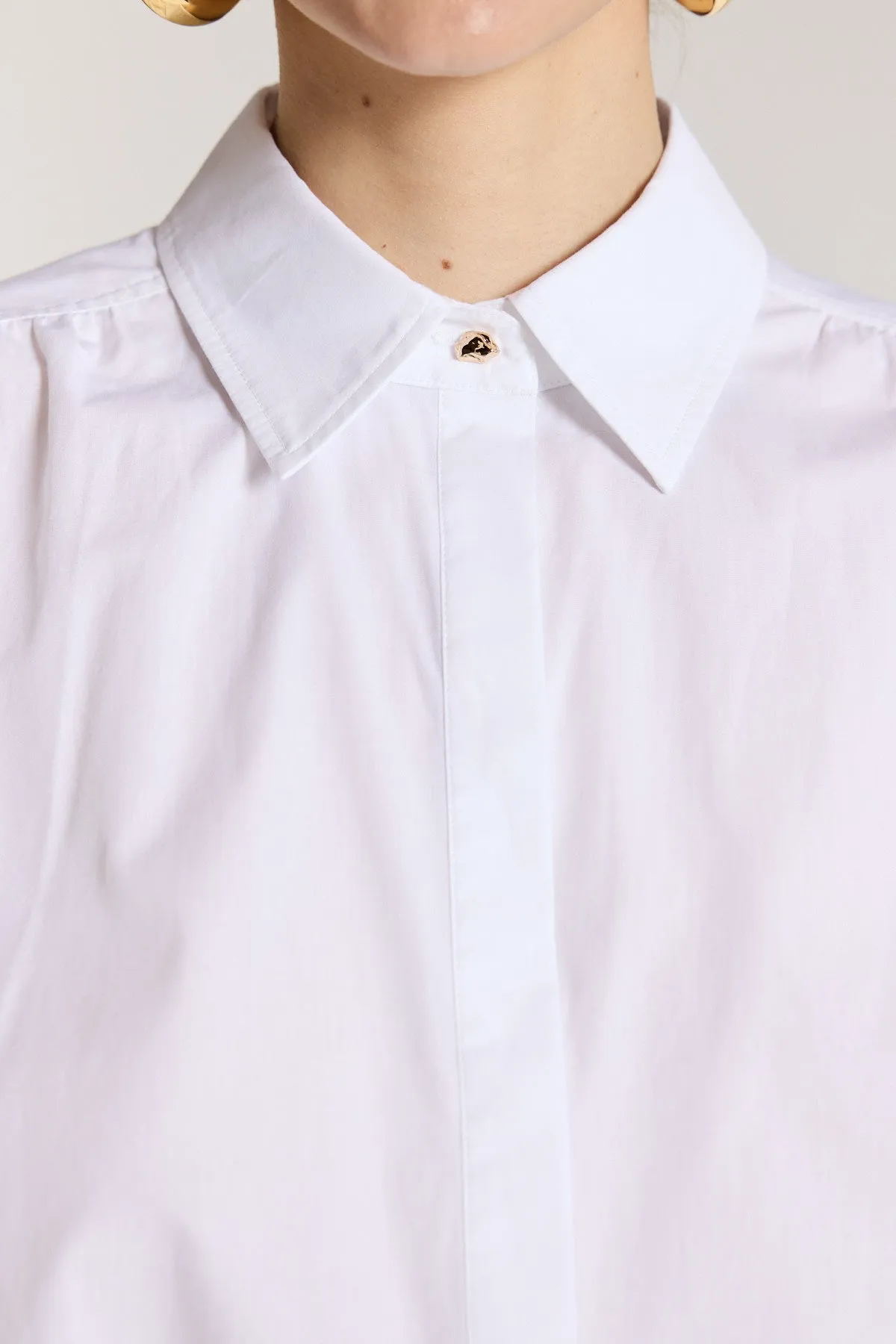 Belle Crop Shirt - White