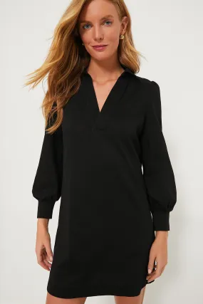 Black Bradley Knit Polo Dress