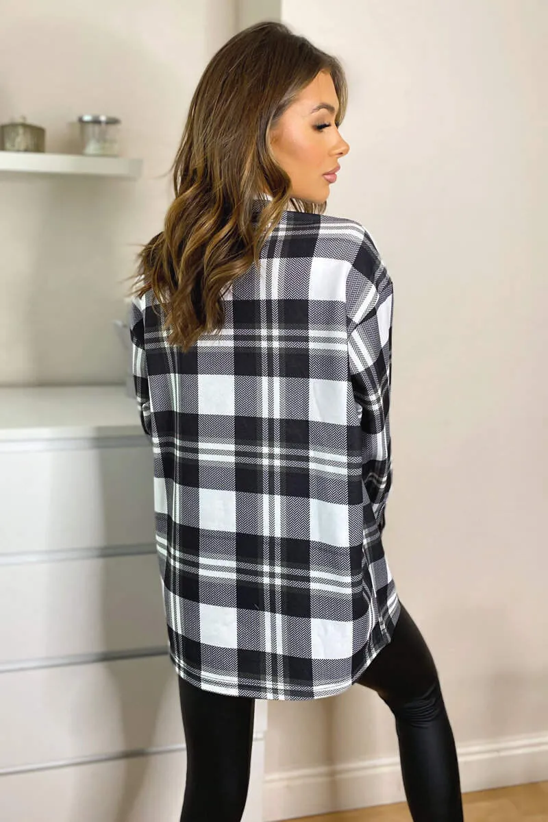 Black Checked Shirt Jacket