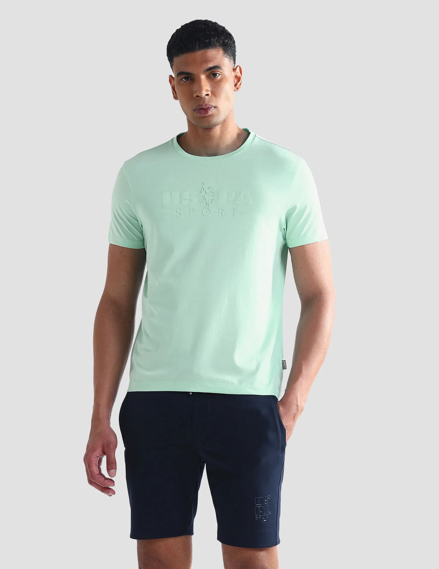 Brand Print Cotton Blend T-Shirt