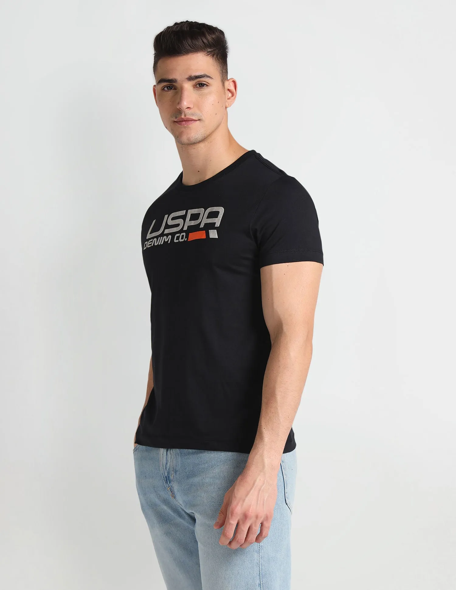 Brand Print Muscle Fit T-Shirt