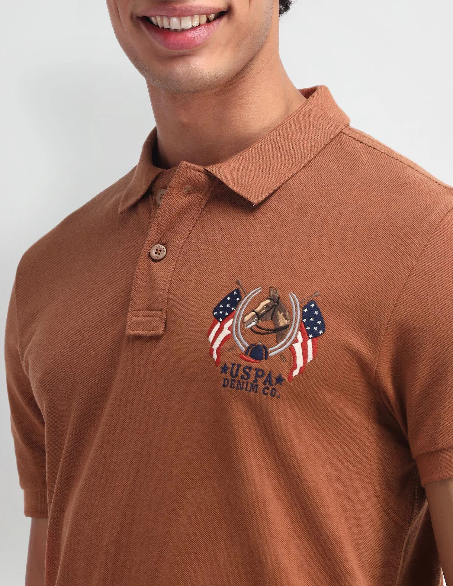 Brand Printed Pattern Muscle Fit Polo Shirt