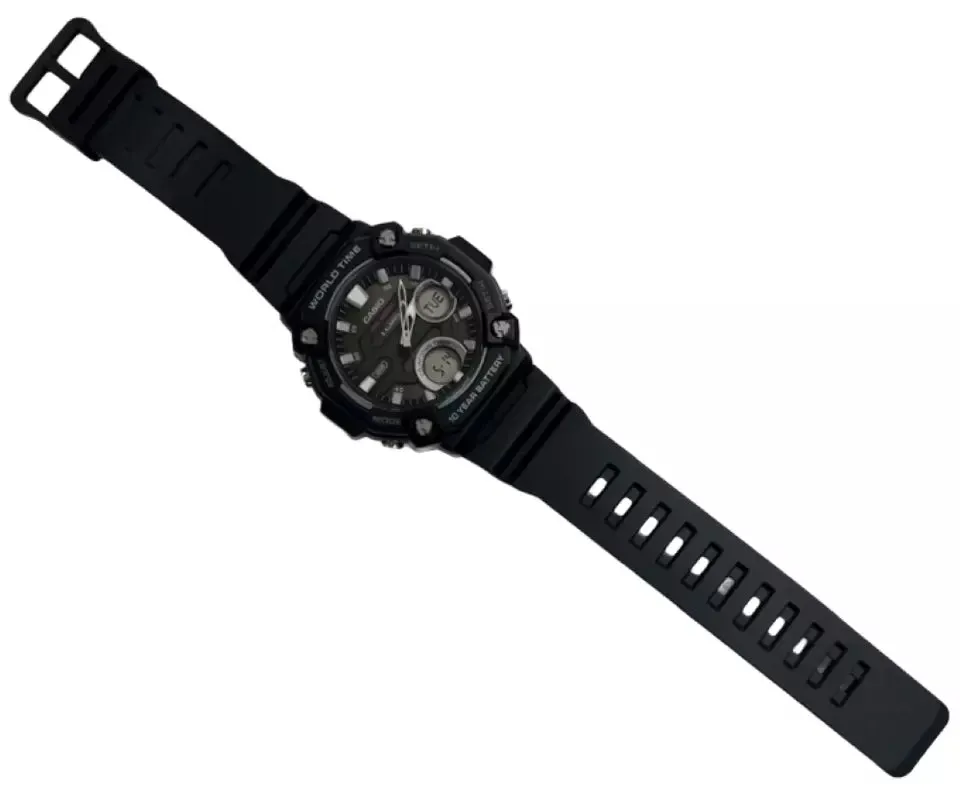 Casio Men's AEQ-120 Heavy Duty Quartz Black & Grey Resin Sports Men's Watch