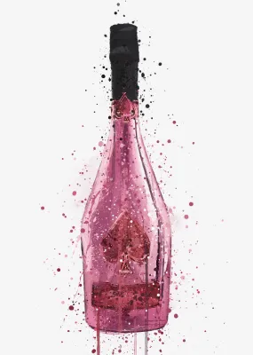 Champagne Bottle Wall Art Print 'Quartz'