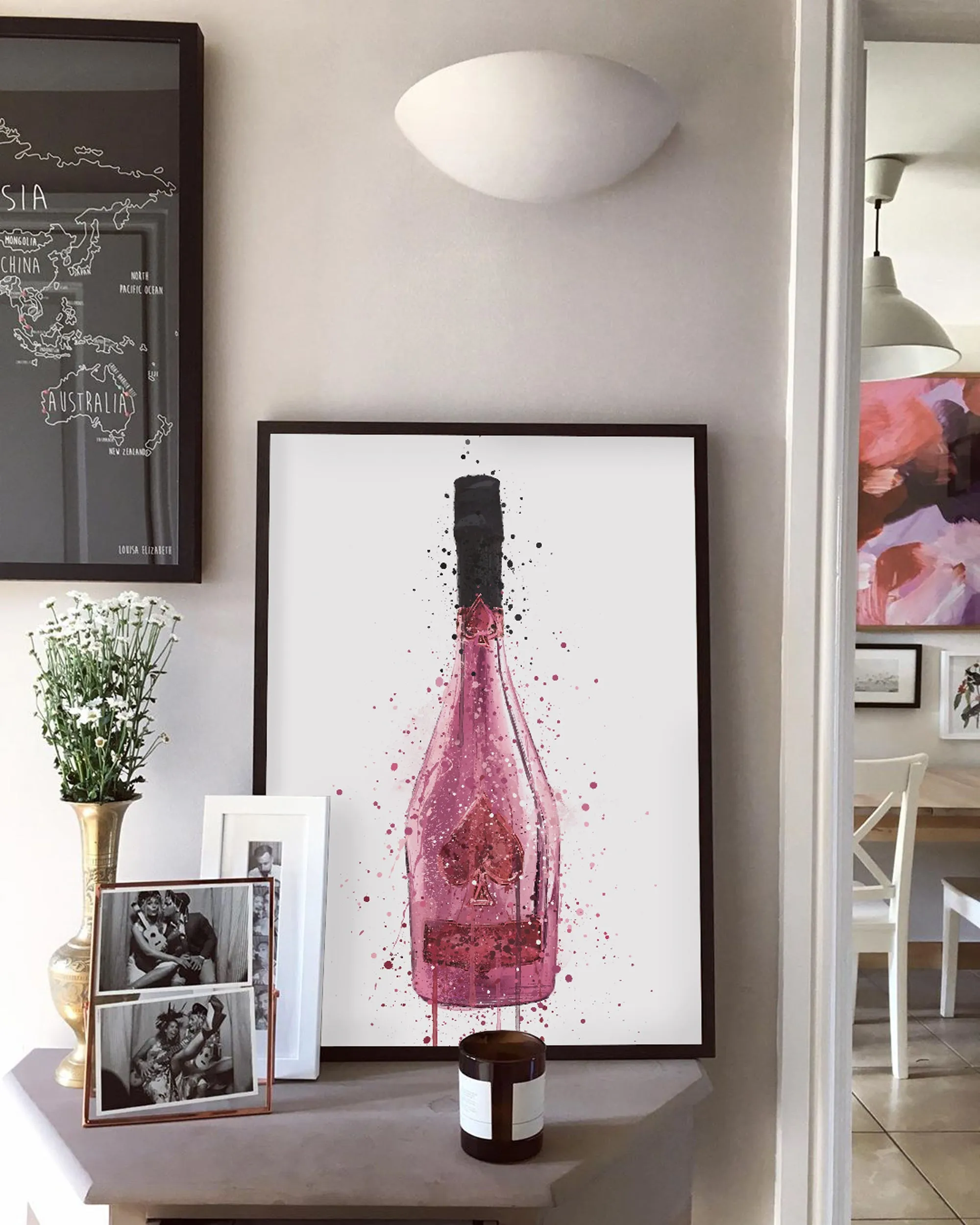 Champagne Bottle Wall Art Print 'Quartz'