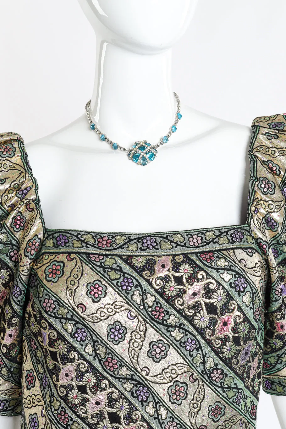 Checkered Crystal Collar Necklace