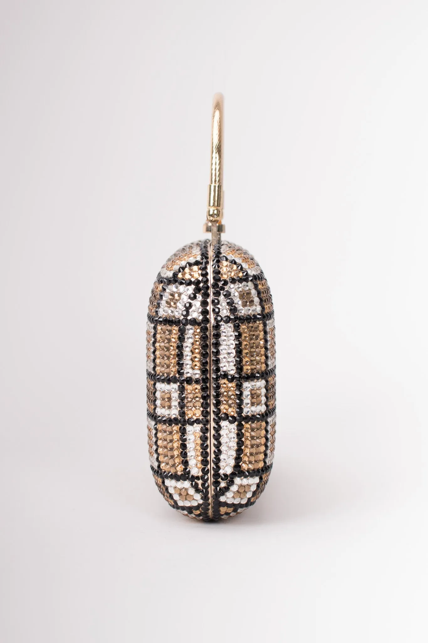 Checkered Rhinestone Clutch