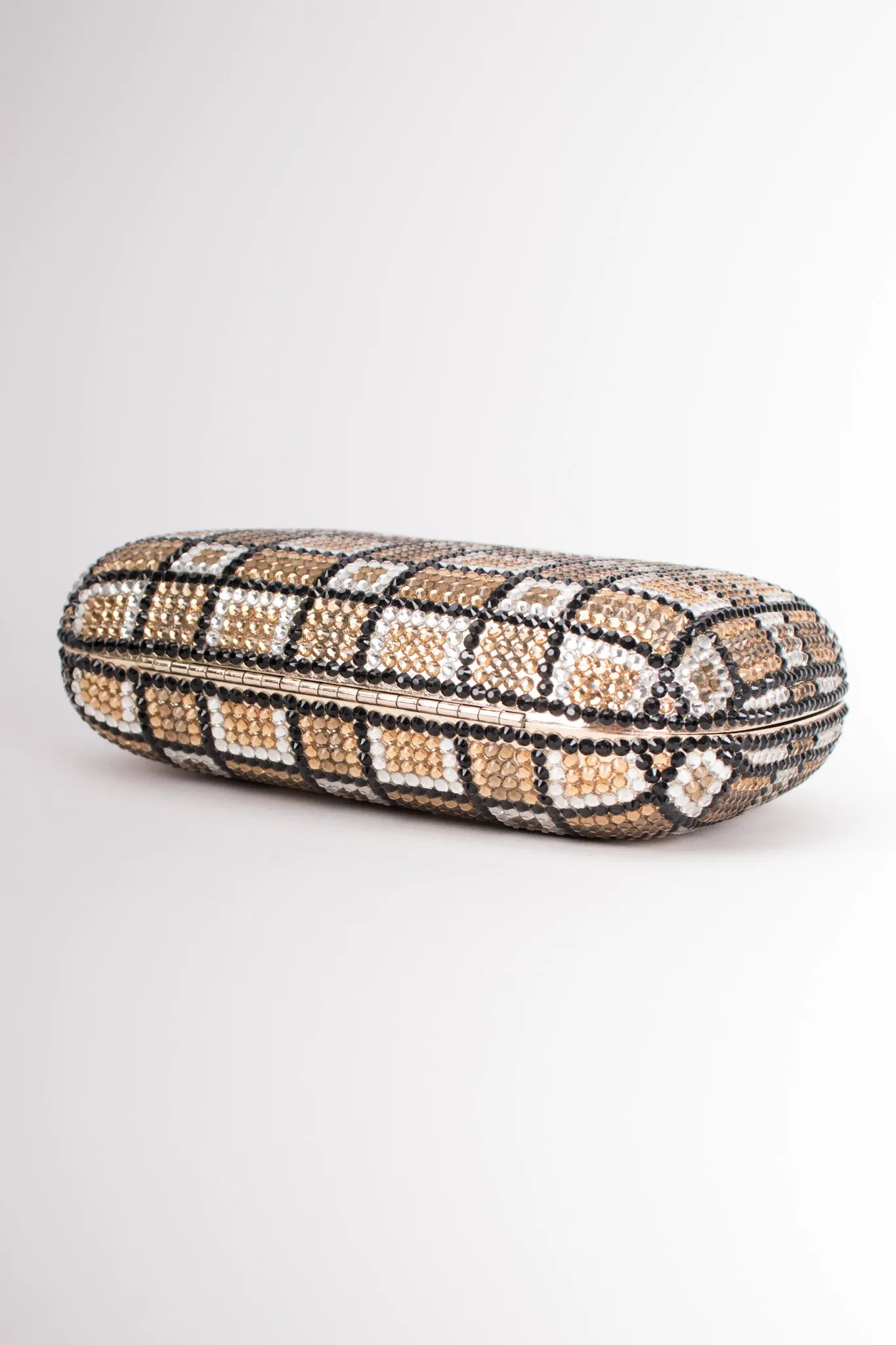 Checkered Rhinestone Clutch