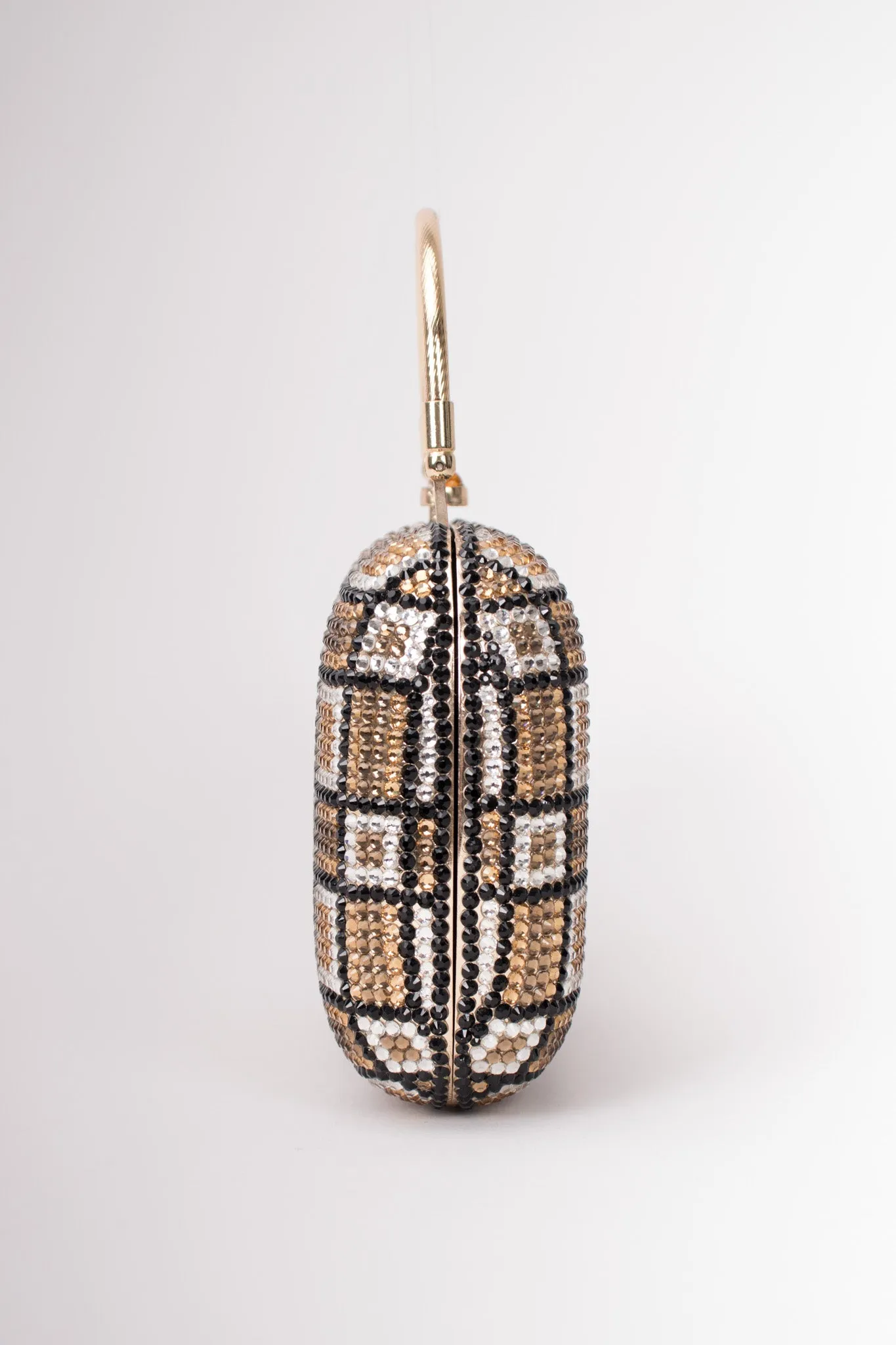 Checkered Rhinestone Clutch