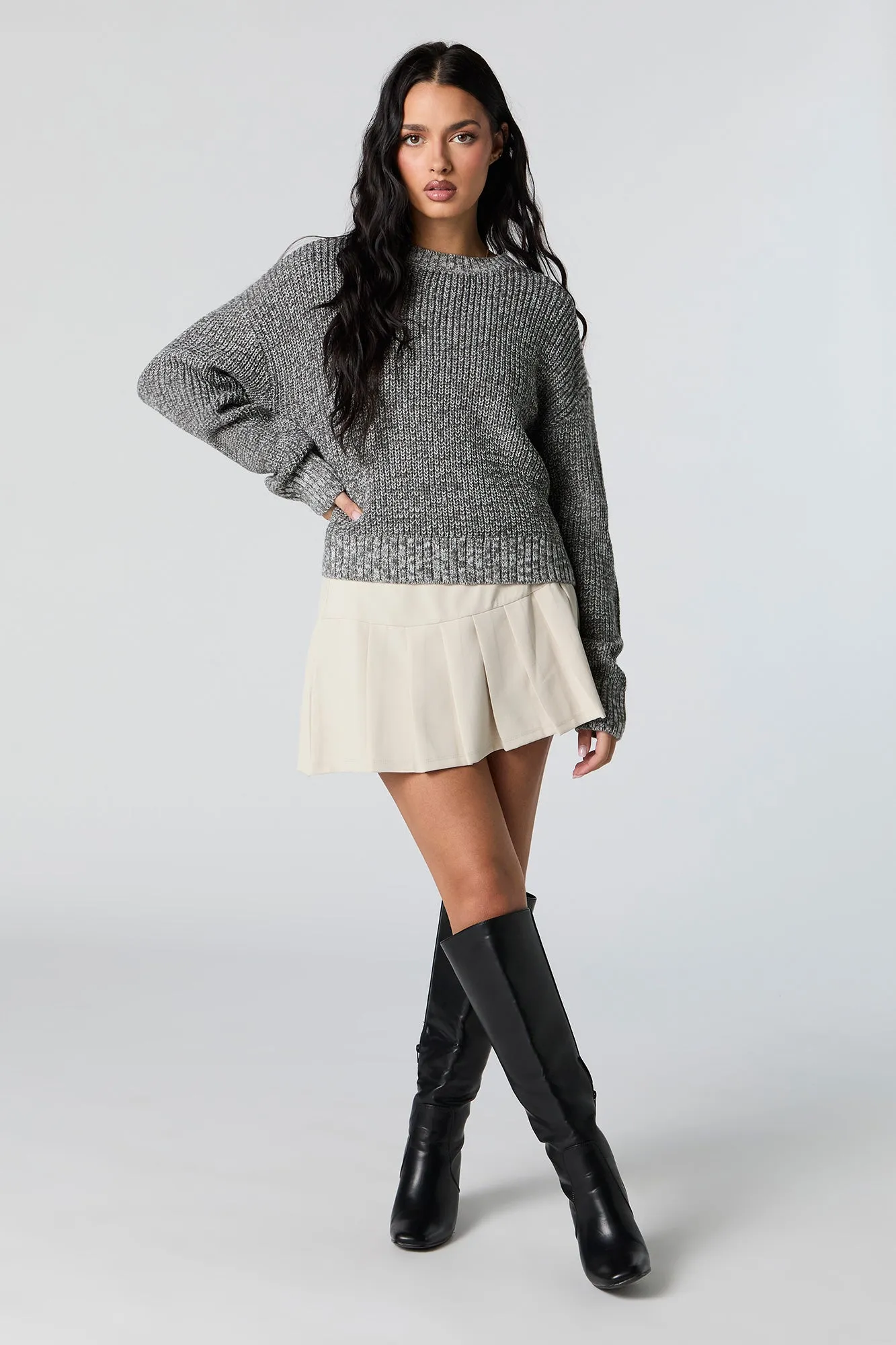 Chunky Knit Drop Shoulder Sweater