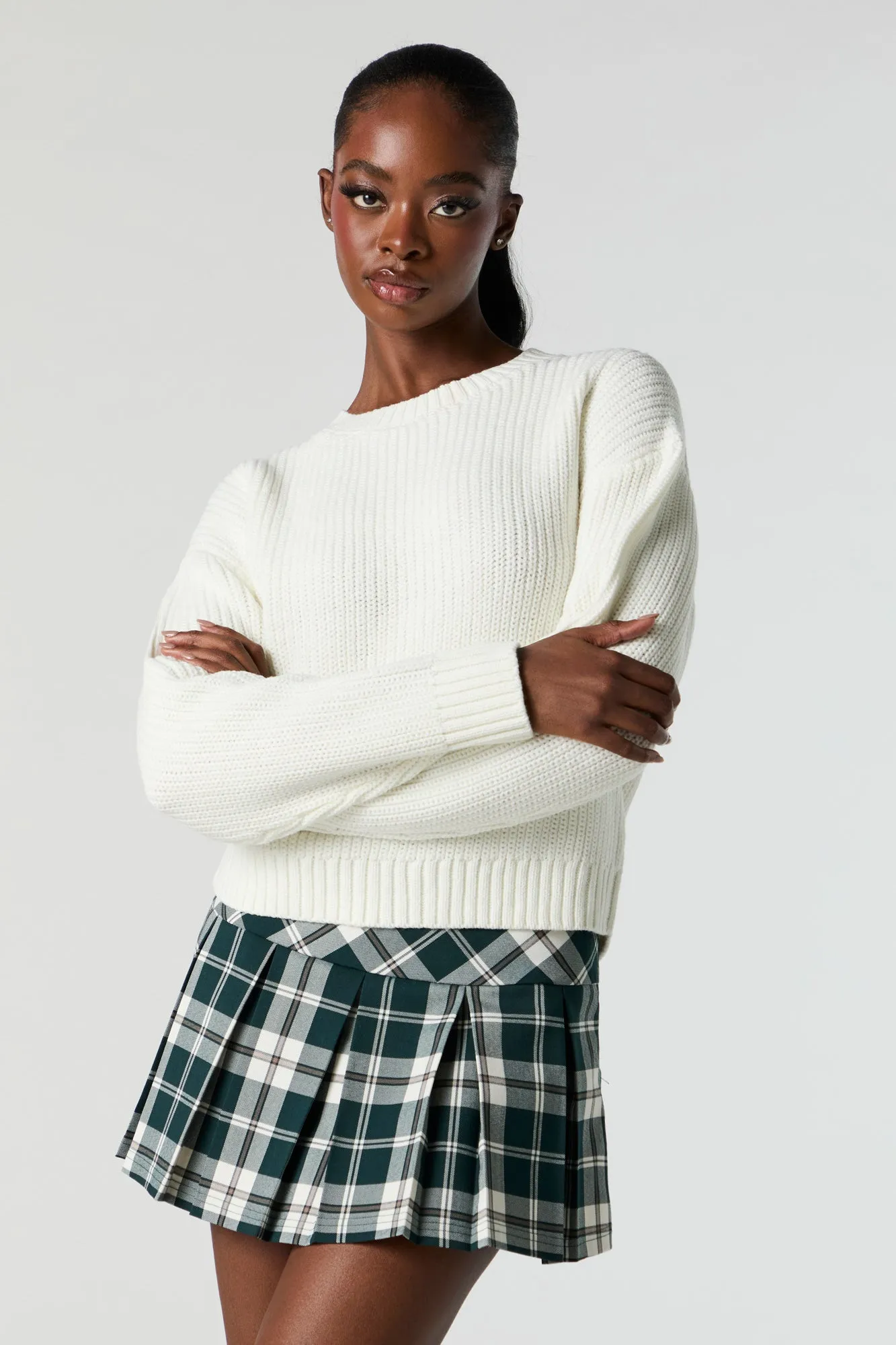 Chunky Knit Drop Shoulder Sweater