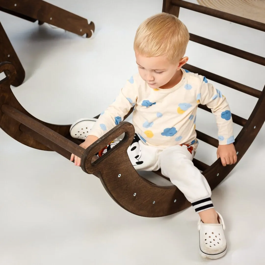 Climbing Arch & Rocker Balance - Montessori Climbers for Kids 1-7 y.o. | Chocolate