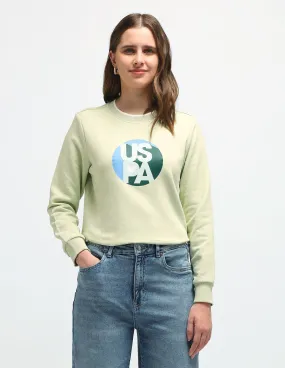 Crew Neck Brand Print Sweatshirt