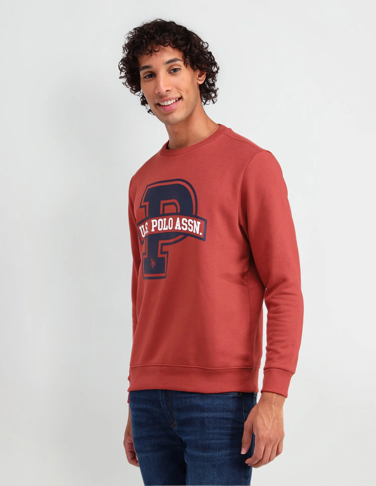 Crew Neck Brand Printed Sweatshirt