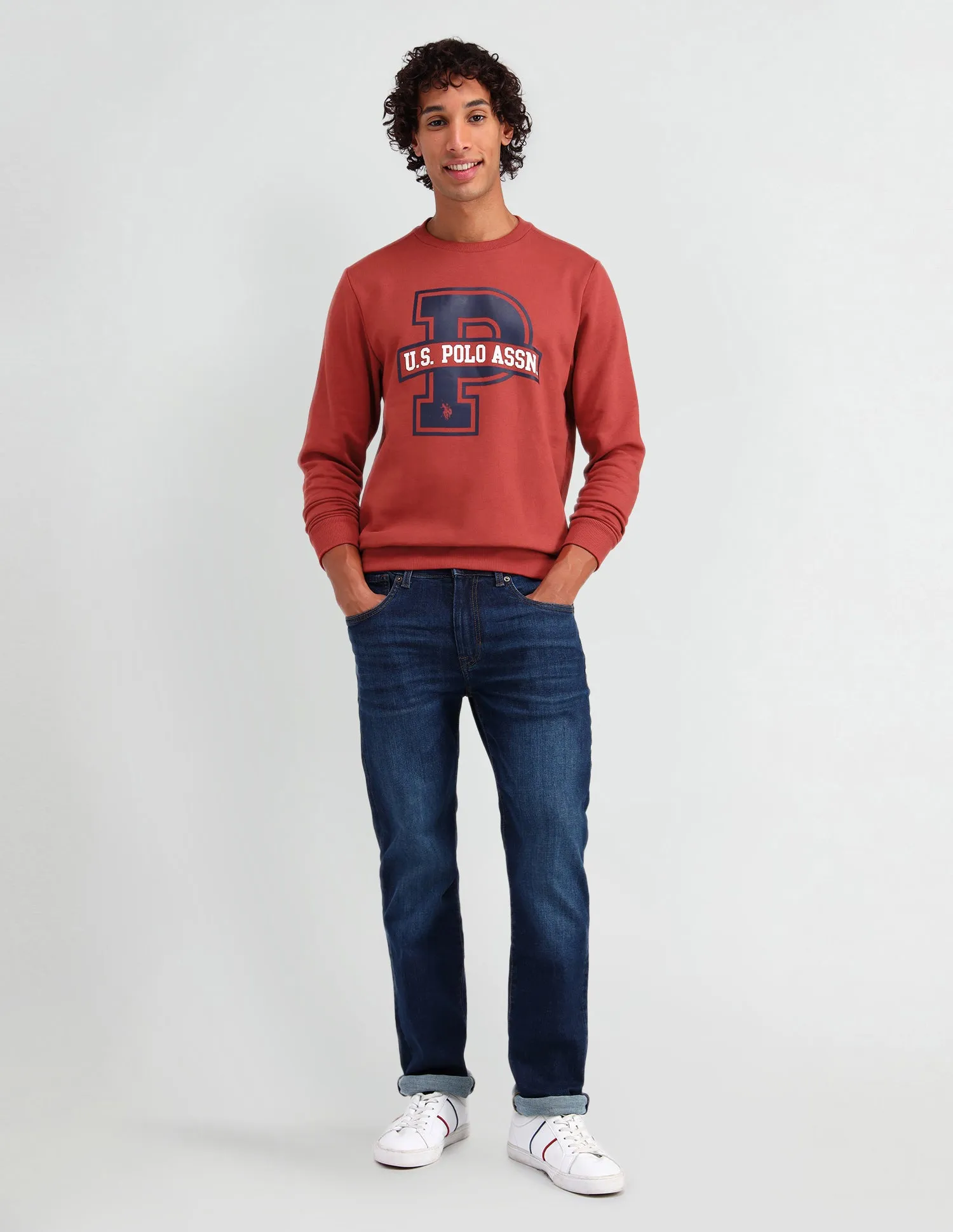 Crew Neck Brand Printed Sweatshirt