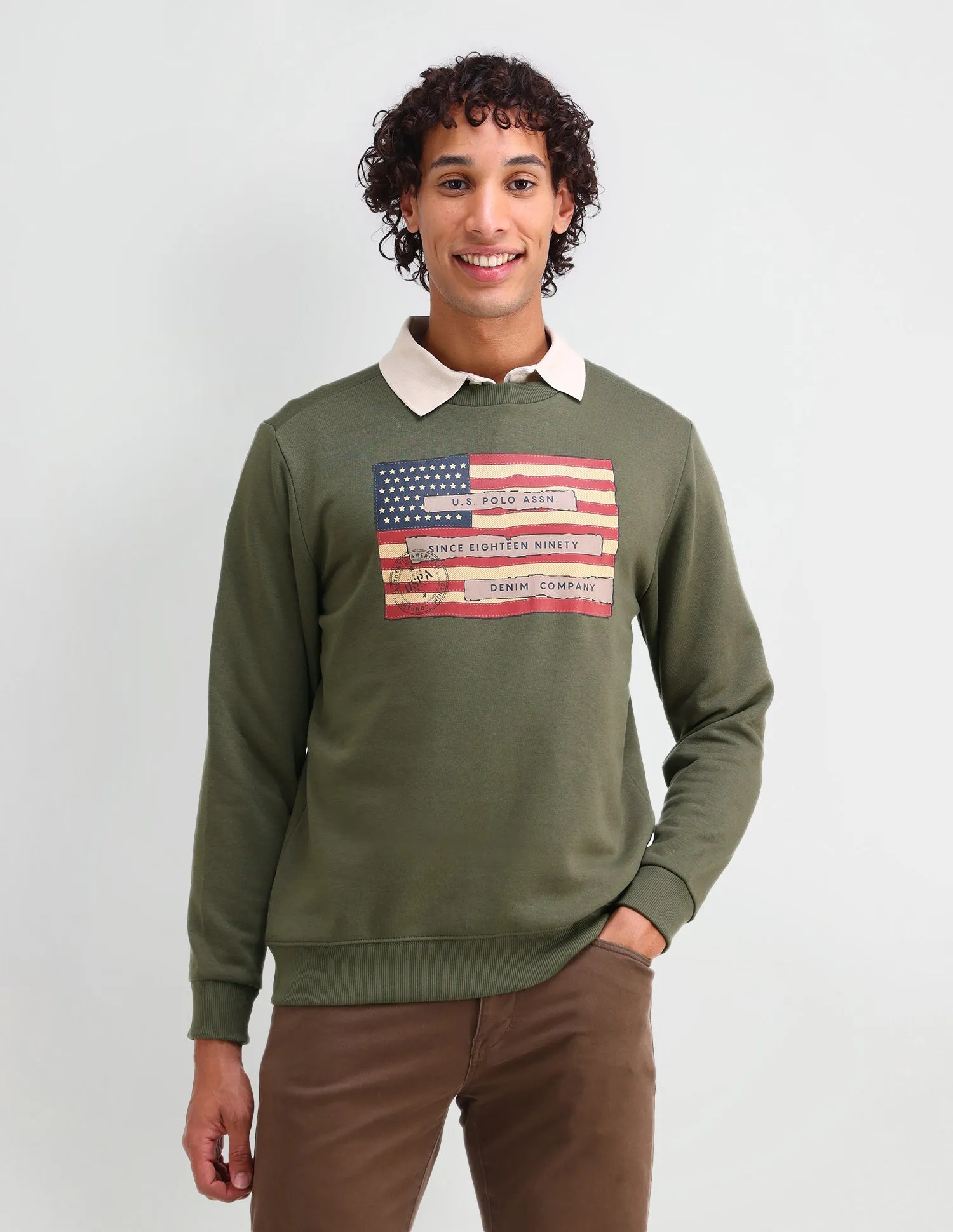 Crew Neck Graphic printed Sweatshirt