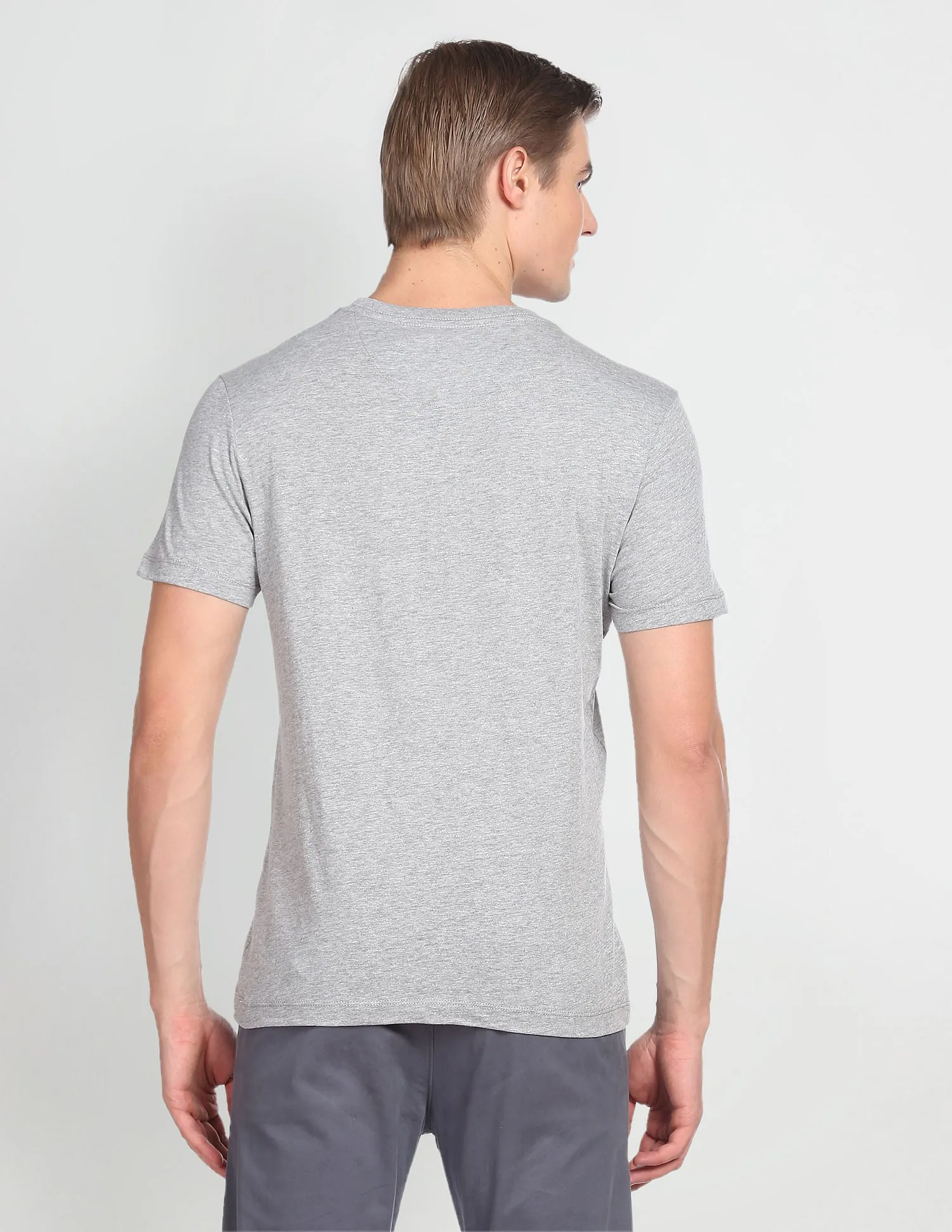 Crew Neck Short Sleeve Brand Print T-Shirt