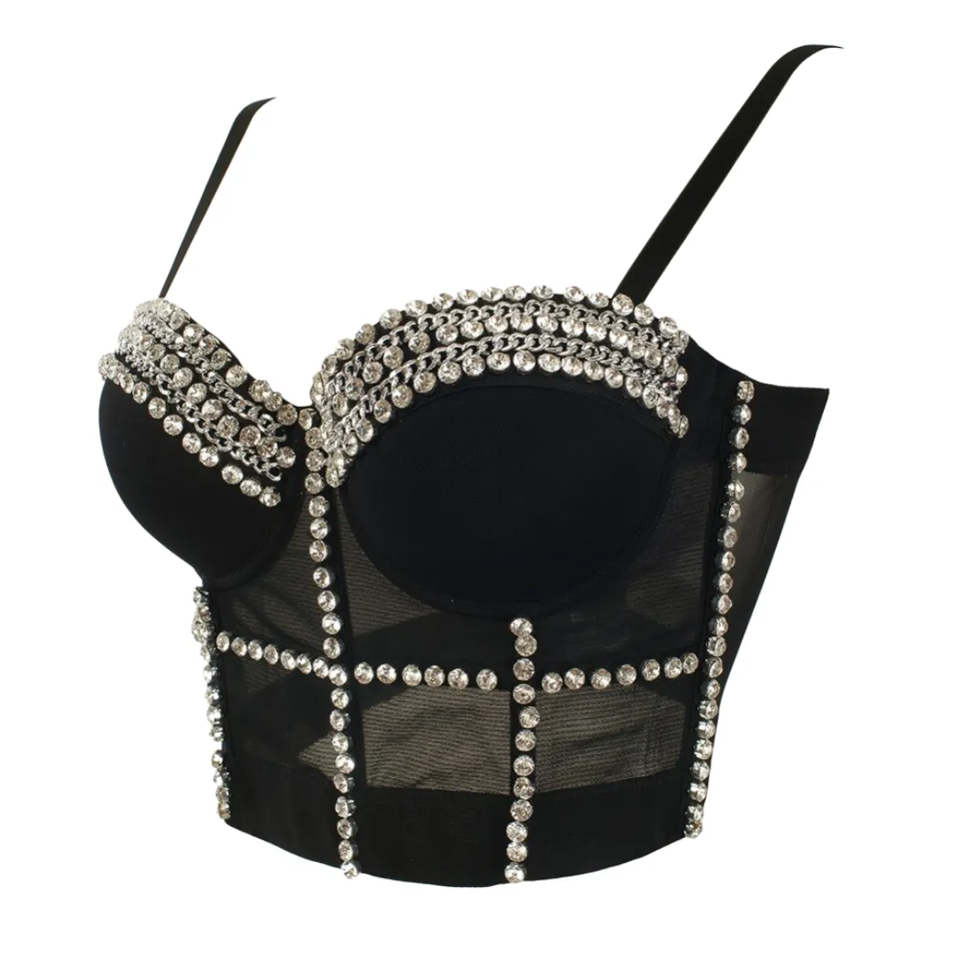 Diamond Chain Bustier Bra