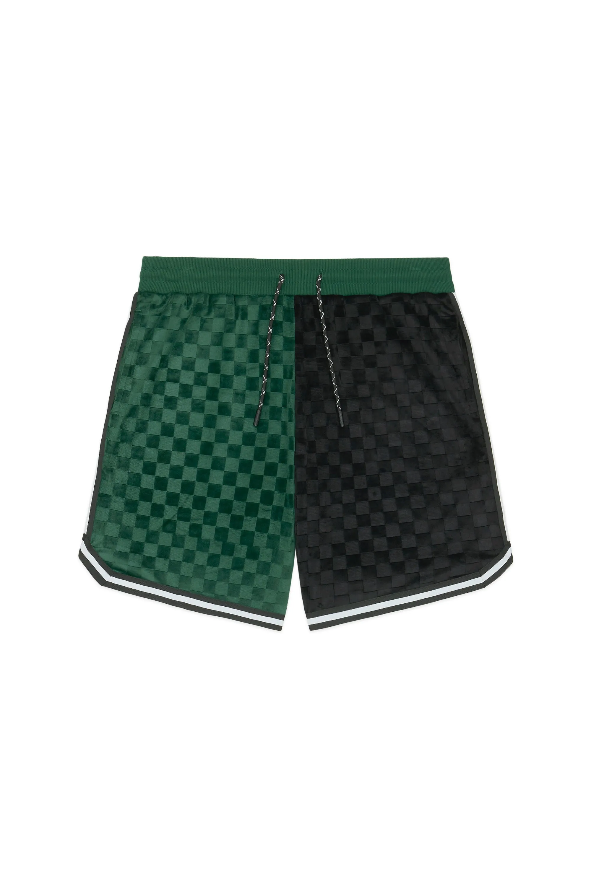 Embossed Checker Velour Shorts