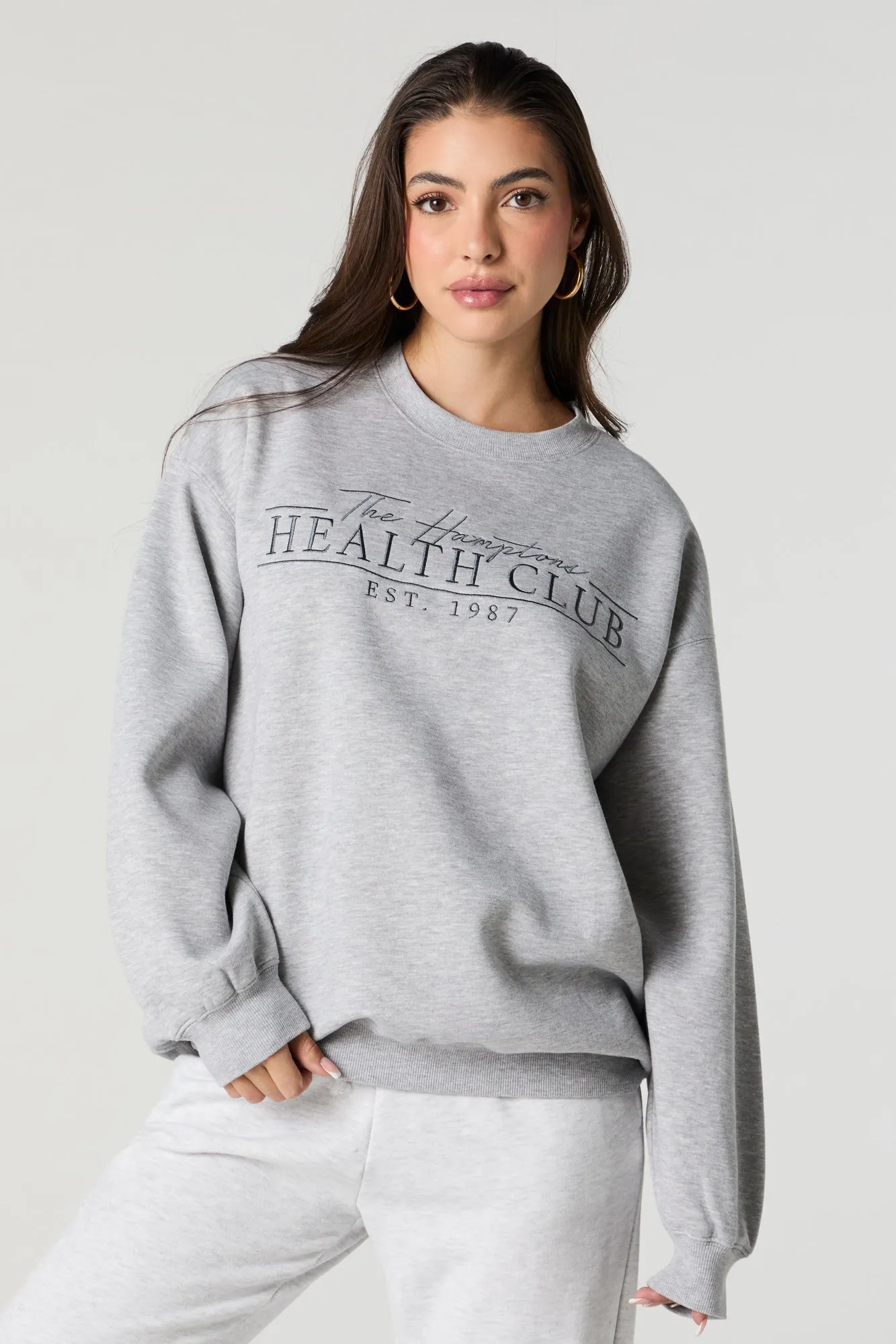 Embroidered Fleece Sweatshirt