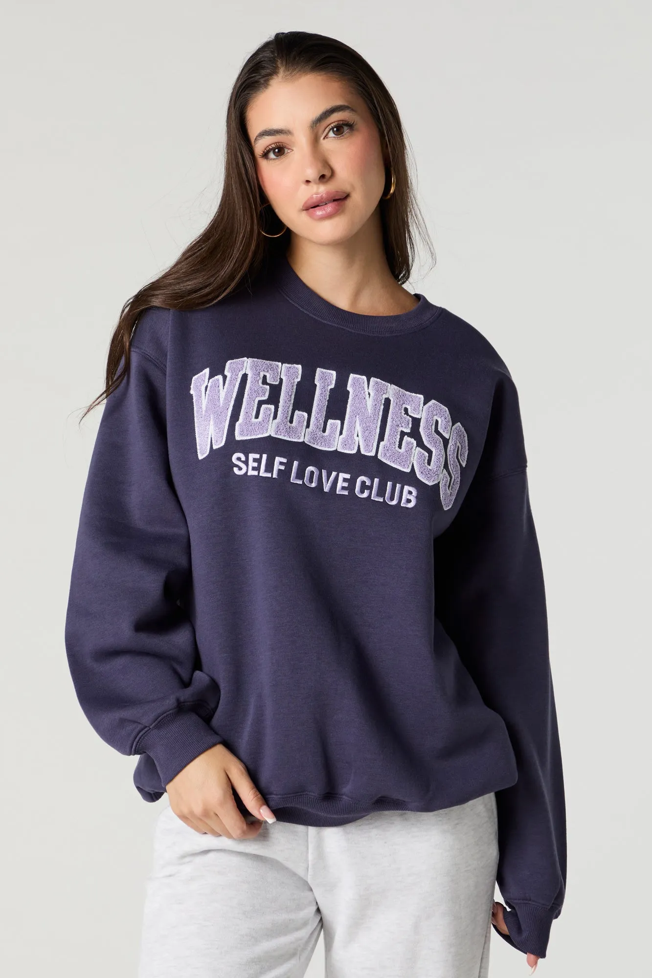 Embroidered Fleece Sweatshirt