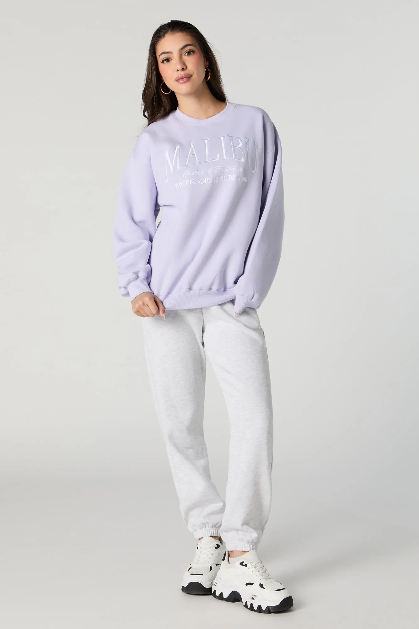 Embroidered Fleece Sweatshirt