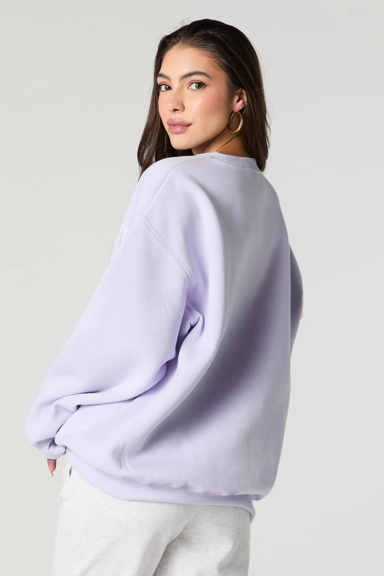 Embroidered Fleece Sweatshirt