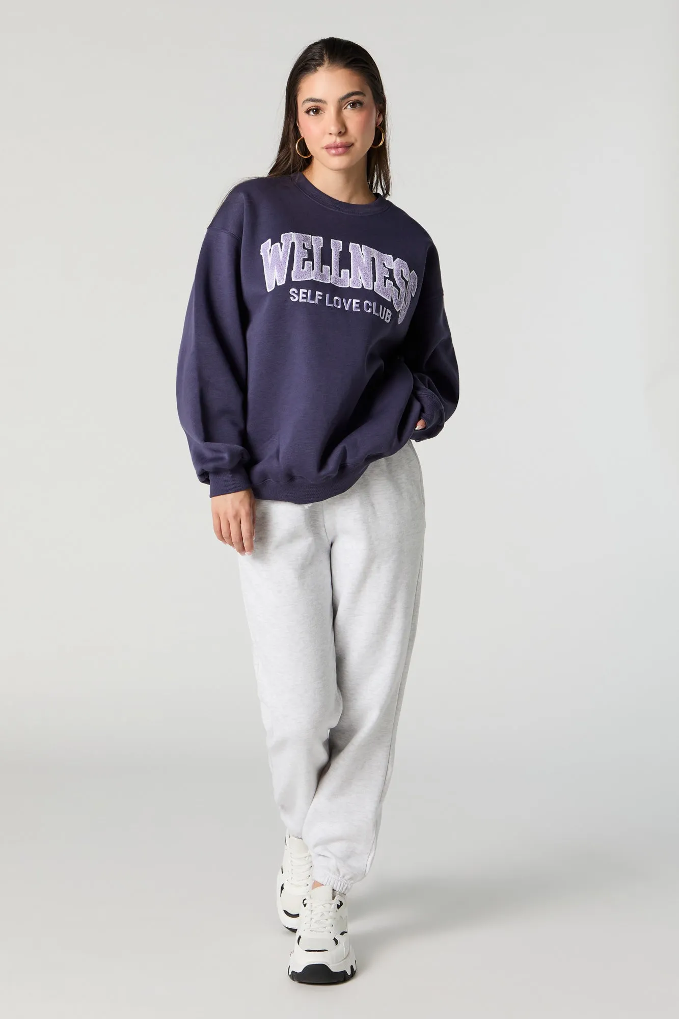 Embroidered Fleece Sweatshirt