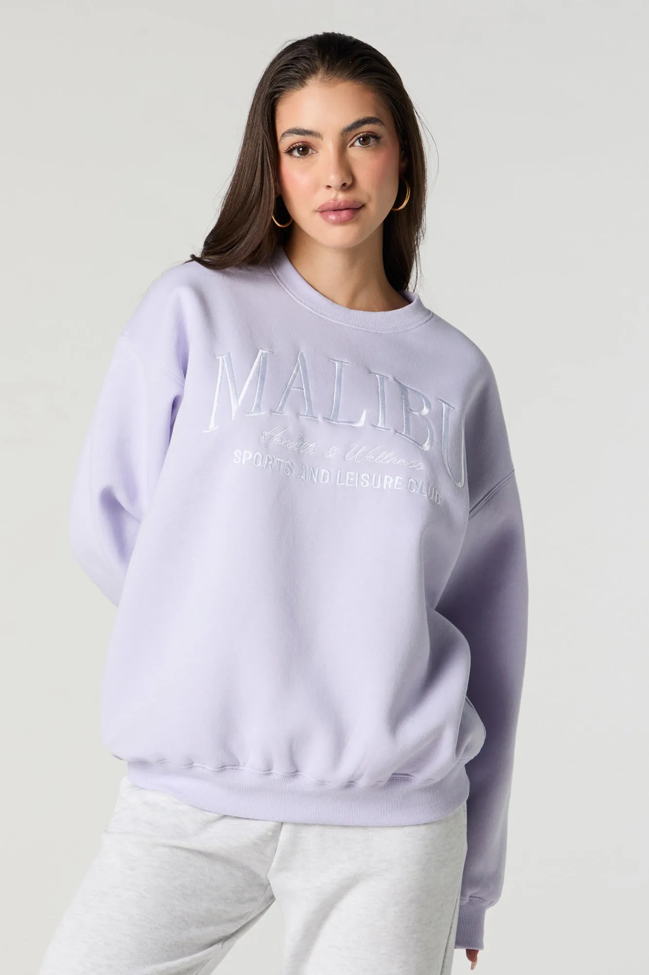 Embroidered Fleece Sweatshirt