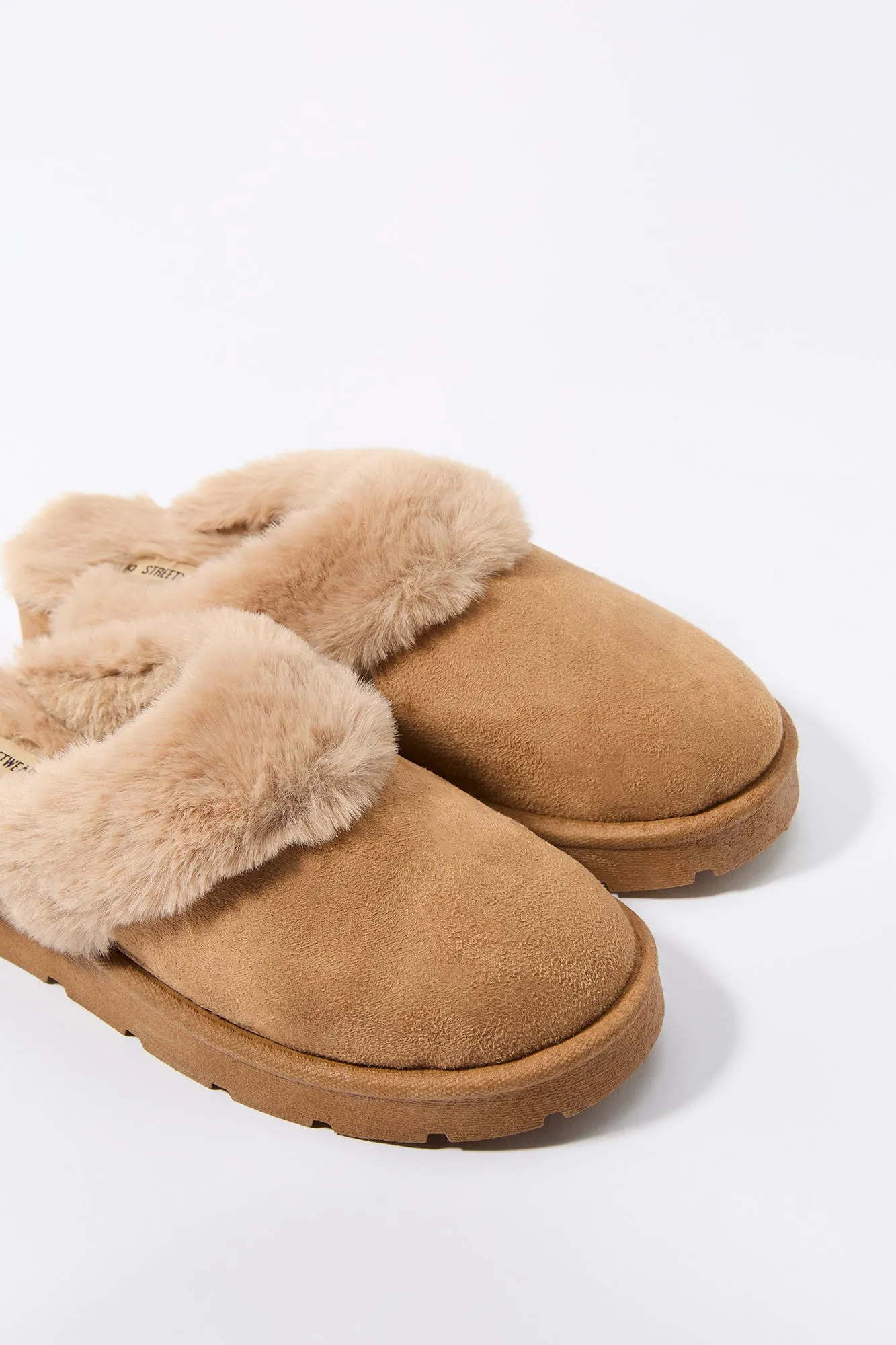 Faux Fur Collared Slipper Bootie