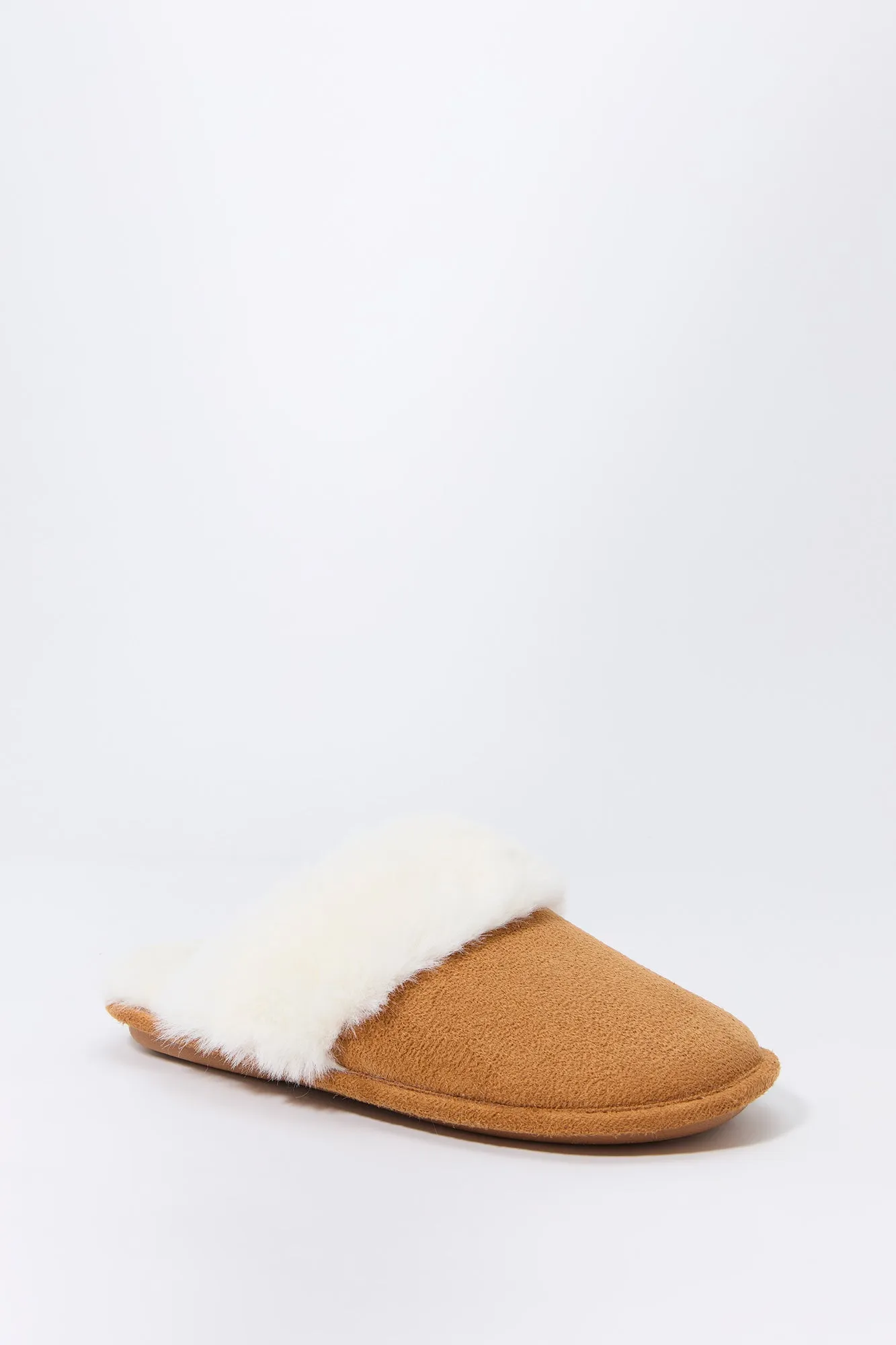 Faux Fur Collared Slipper