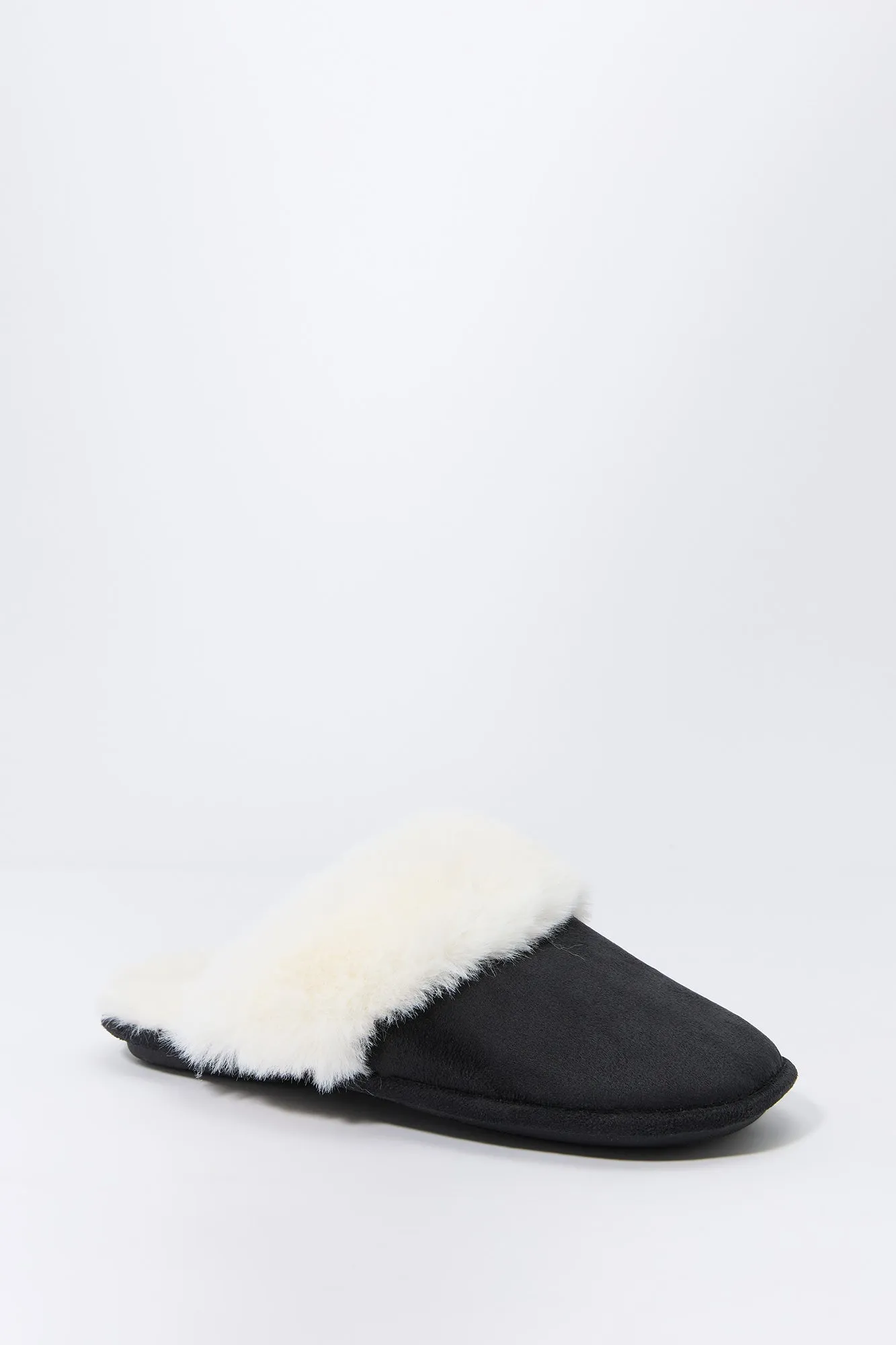 Faux Fur Collared Slipper