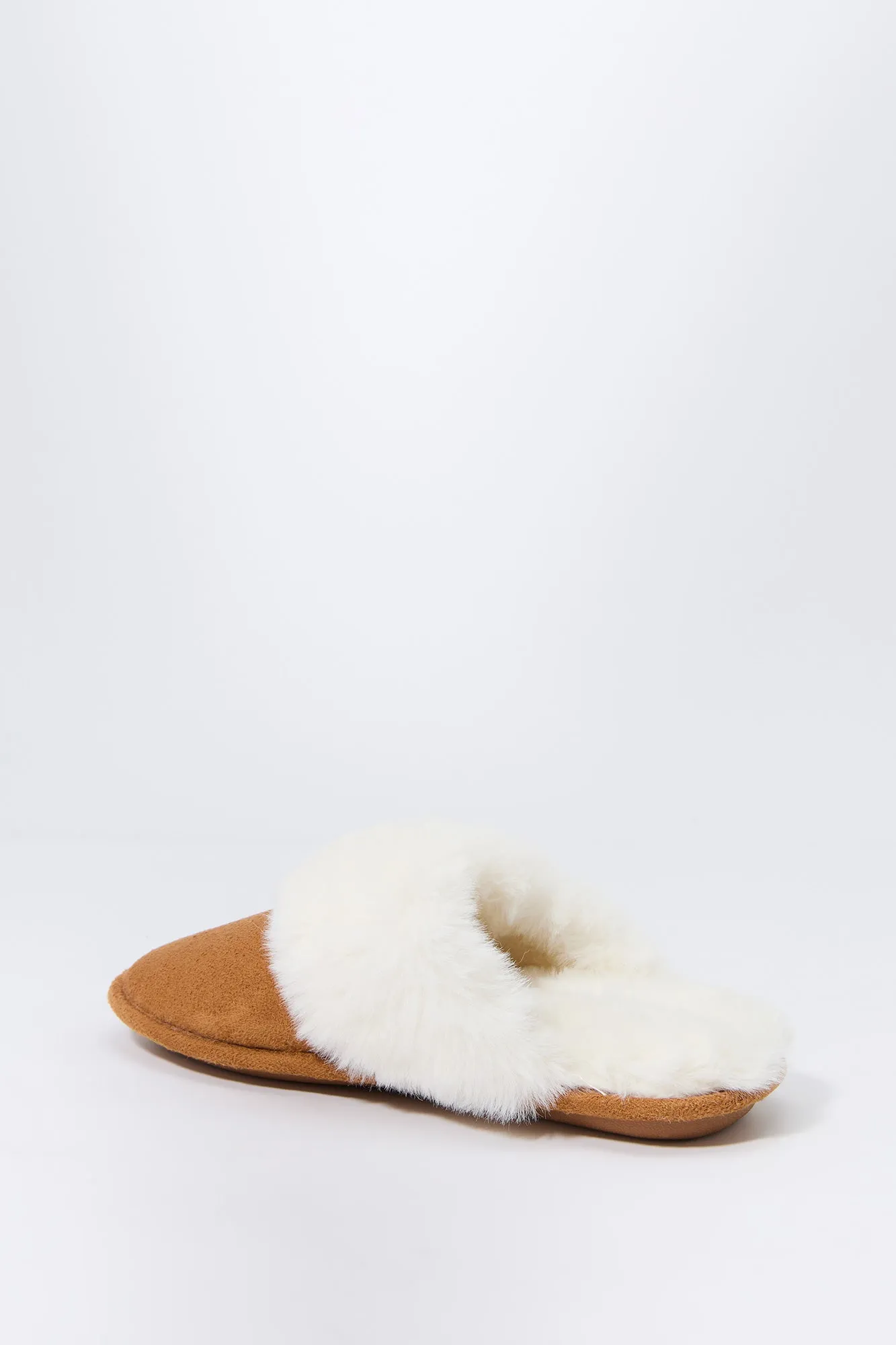 Faux Fur Collared Slipper