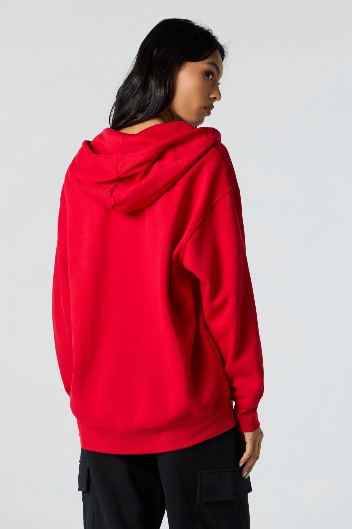 Fleece Oversized Zip-Up Hoodie