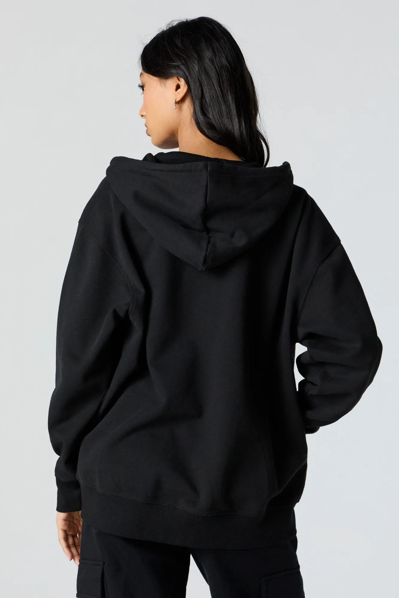 Fleece Oversized Zip-Up Hoodie