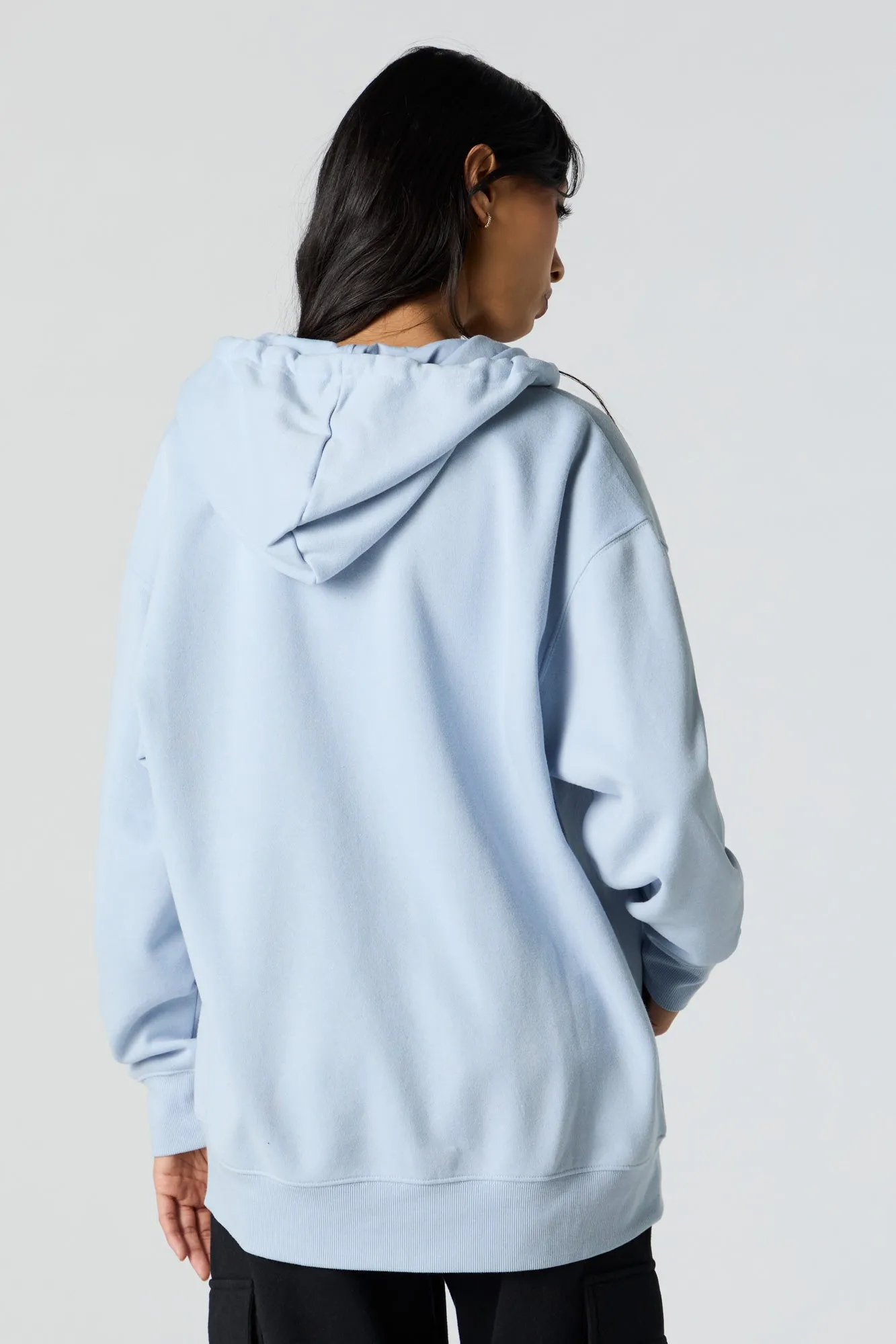 Fleece Oversized Zip-Up Hoodie