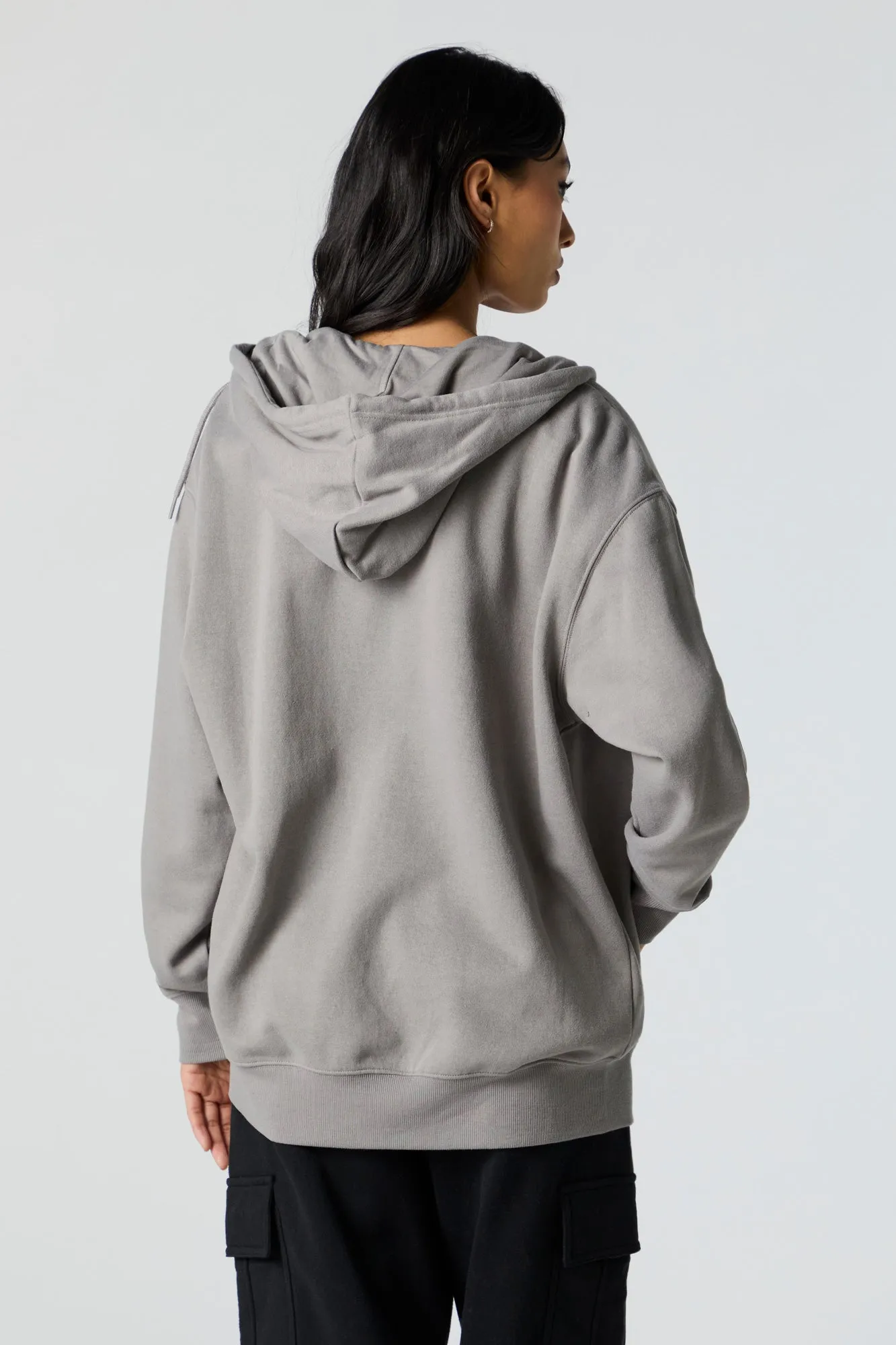 Fleece Oversized Zip-Up Hoodie